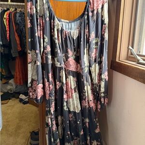 Torrid Dark Floral Long Sleeve Dress